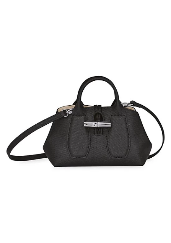 Longchamp Roseau XS Handbag with Crossbody Strap Black Women